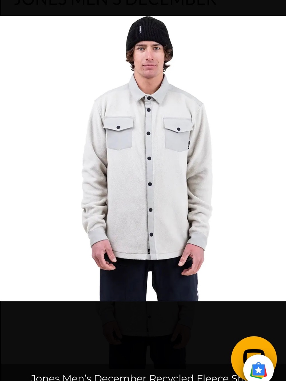 Recycled Fleece Overshirt Jacket - Cream